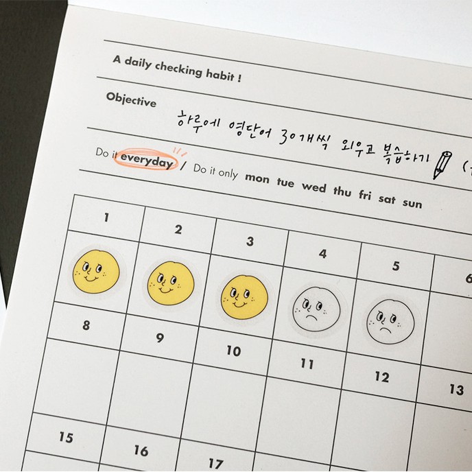 Miếng dán hình biểu tượng cảm xúc độc đáo dễ thương trang trí sổ lưu niệm