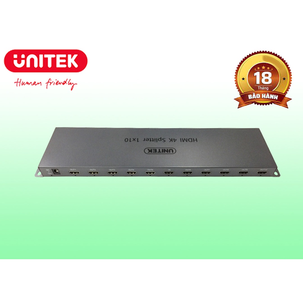 Bộ chia HDMI (1.4) 1 ra 10 màn hình cùng lúc 4Kx2K HD-4K 3D V136A UNITEK,BH 18