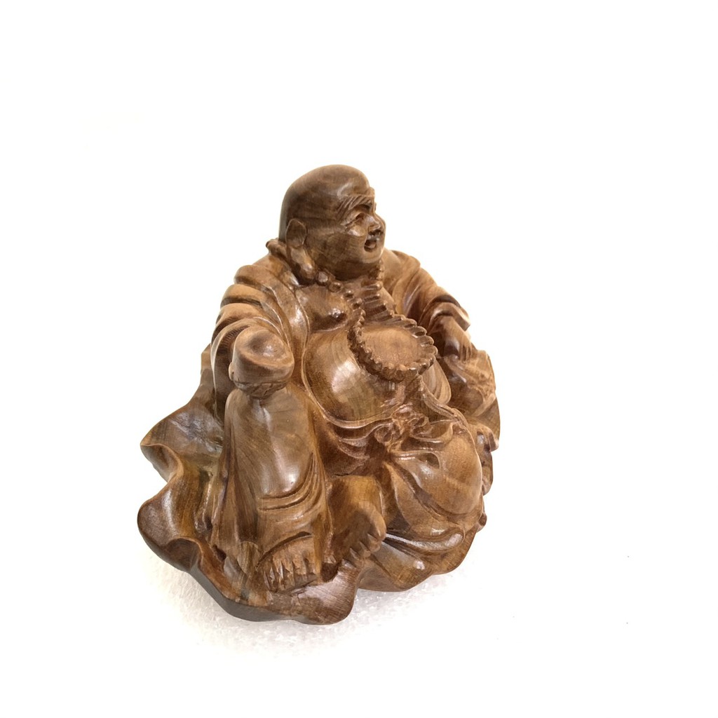 Tượng Gỗ Hình Phật Di Lặc Ngồi Lá Sen - Để Nơi làm Việc, Taplo Ô Tô