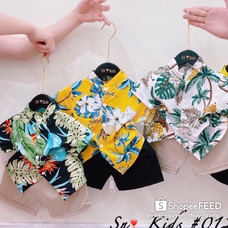 ( Rẻ nhất tpchm) Bộ Đồ áo sơ mi + quần đũi siêu cool cho bé trai