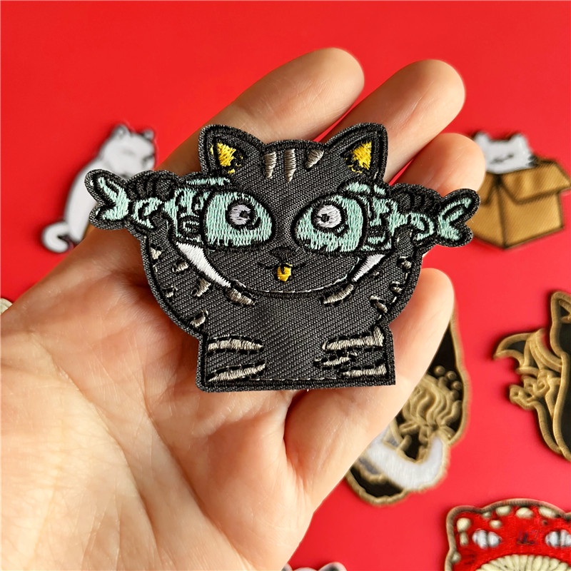 ☸ Miếng Dán Patch Ủi Hình Mèo Con ☸ 1 Miếng Vá Quần Áo Hình Cây Nấm
