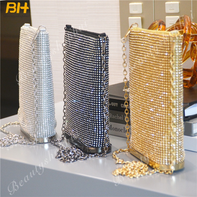 Túi Lưới Đeo Chéo Đính Đá Thời Trang Dành Cho Nữ