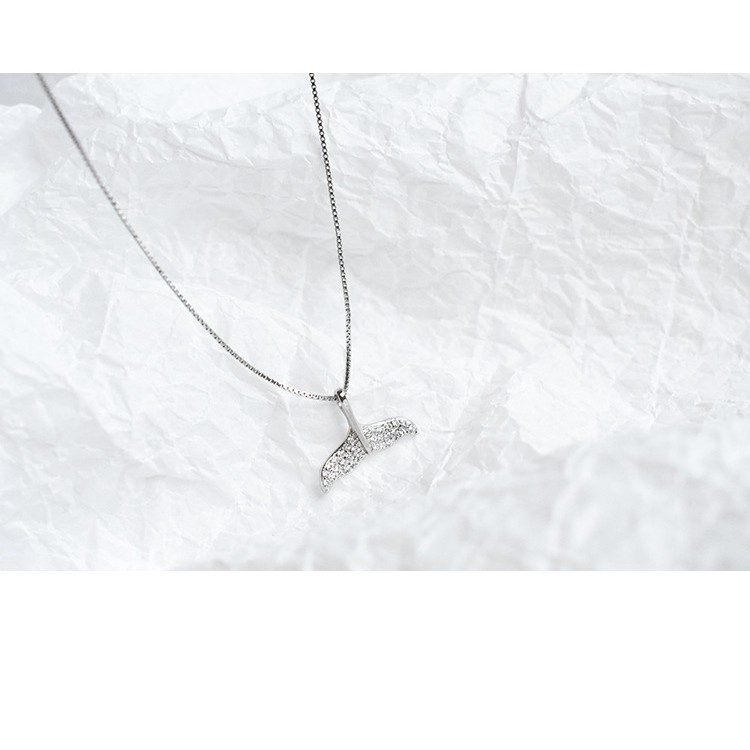 Khuyên tai đuôi nàng tiên cá gắn đá lấp lánh   phong cách Hàn Quốc | 925 Sterling Silver Jewelry