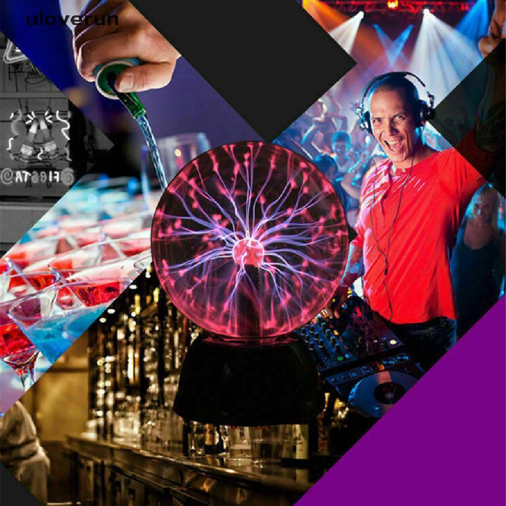 Uloverun Đèn Ngủ Bóng Plasma Bằng Thủy Tinh Hình Cầu Lớn Cảm Ứng US vn