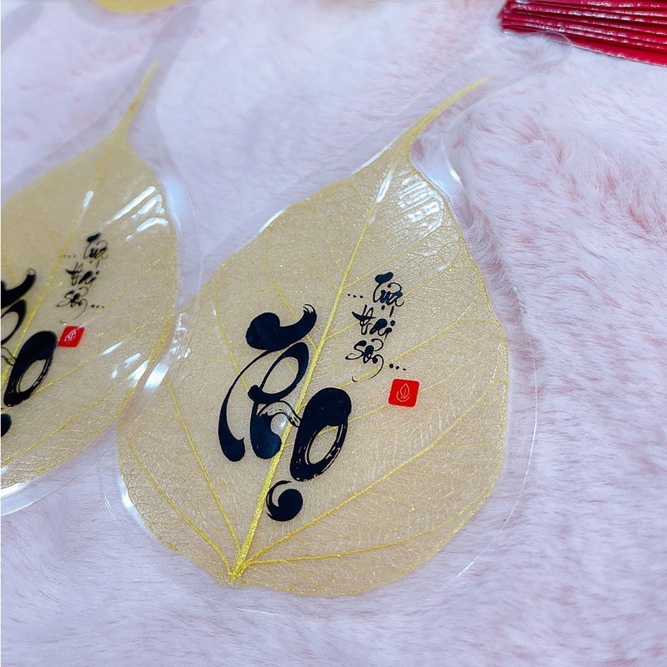 Lá bồ đề - Lá mạ vàng, size bé, phù hợp để trong ốp điện thoại, trong ví mang theo bên mình