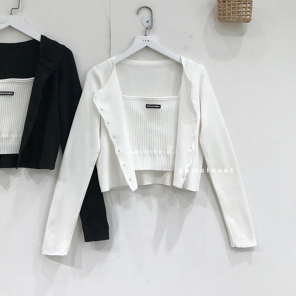 Áo Croptop Nữ Dài Tay Áo Cardigan Dáng Croptop Dệt Len Tăm Phối Cúc Form Dáng Ôm Body Hiện Đại Cá Tính RAIN 1453
