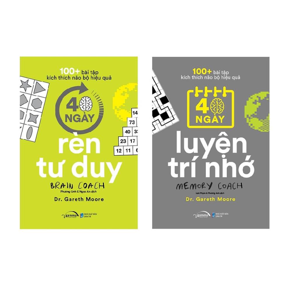 Sách - Combo 100+ Bài Tập Kích Thích Não Bộ Hiệu Quả : 40 Ngày Luyện Trí Nhớ + 40 Ngày Rèn Tư Duy - AlphaBooks