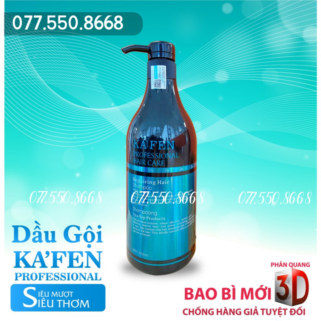 Dầu gội và dầu xả tóc KAFEN xanh CHÍNH HÃNG siêu mềm mượt cao cấp