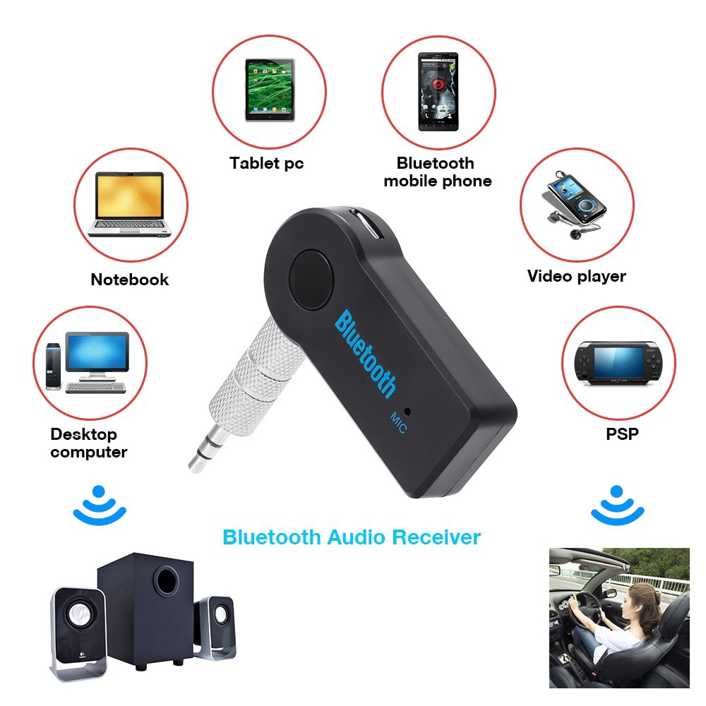 Thiết bị thu phát Bluetooth phát nhạc và đài FM với giắc 3.5mm cho xe ô tô