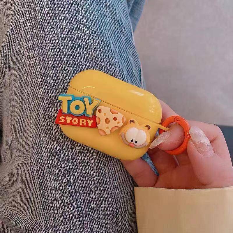 Vỏ bảo vệ hộp sạc tai nghe Bluetooth Airpods1/2 Pro3 hình mèo cà phê Disney dễ thương