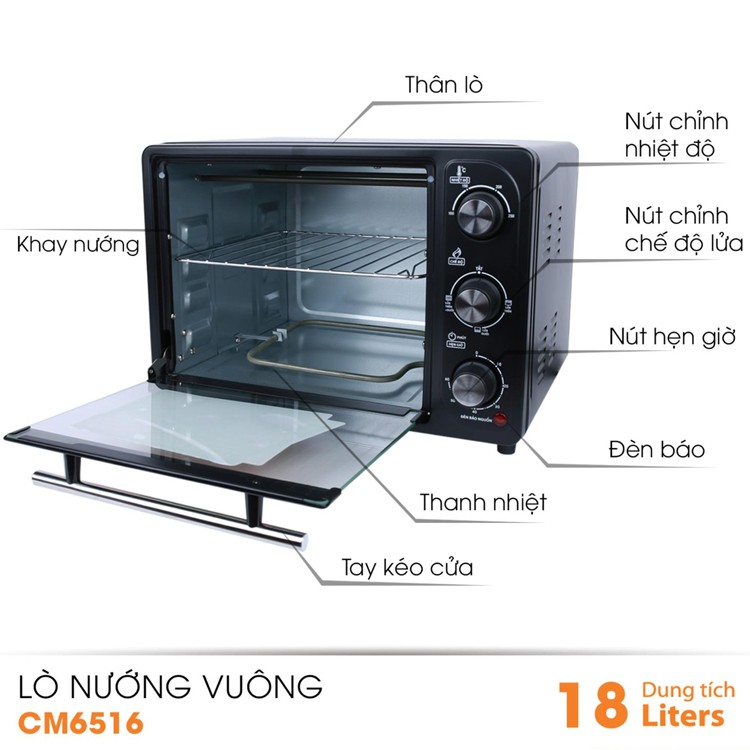 Lò Nướng Đa Năng Comet CM6516 18L 18 Lít Hàng Chính Hãng (Bảo Hành 12 Tháng)