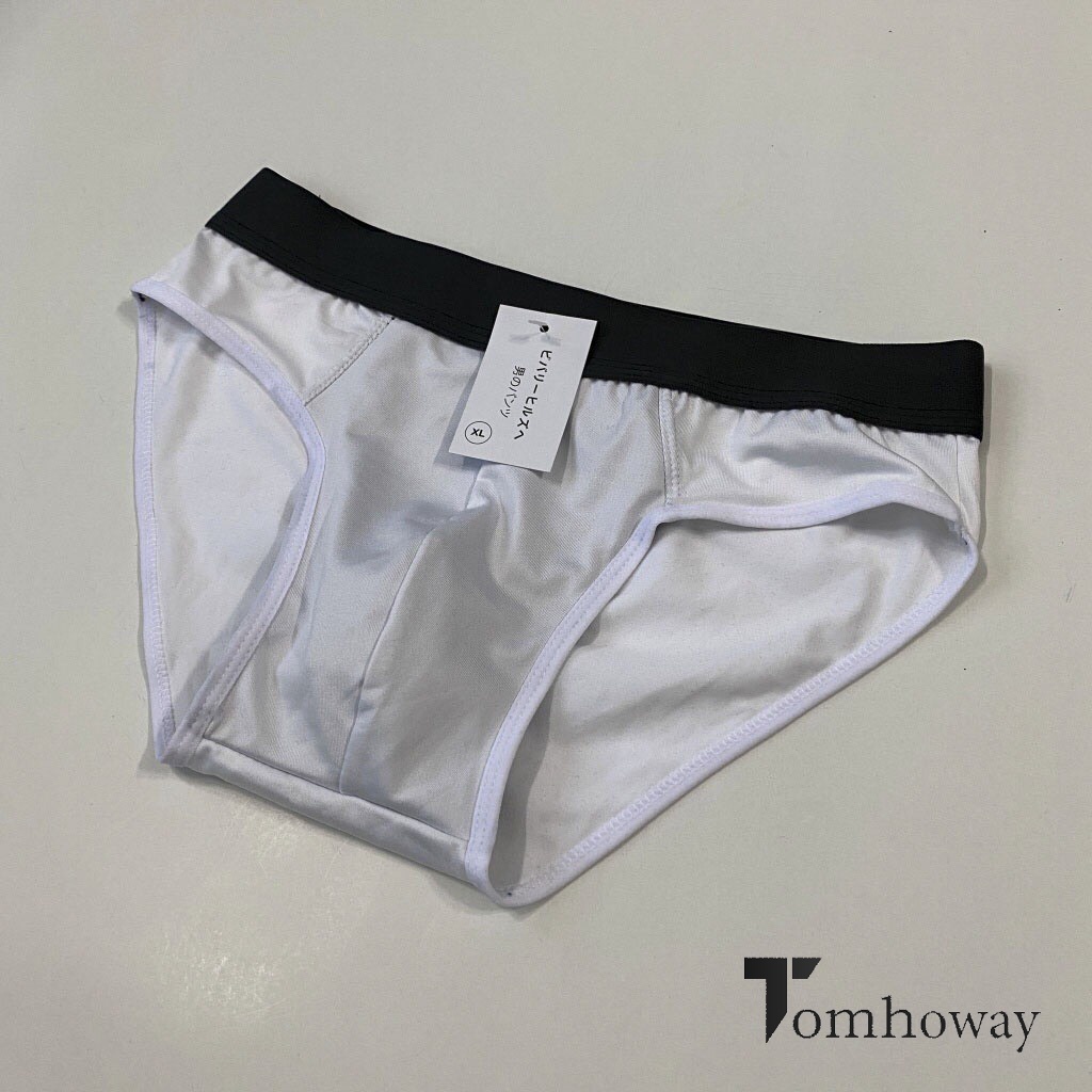 Combo 4 quần sịp tam giác thun lạnh mềm mại co giãn thỏa mái,  đen, xám, xanh ghi, trắng - tặng kèm tất chân -Tomhoway