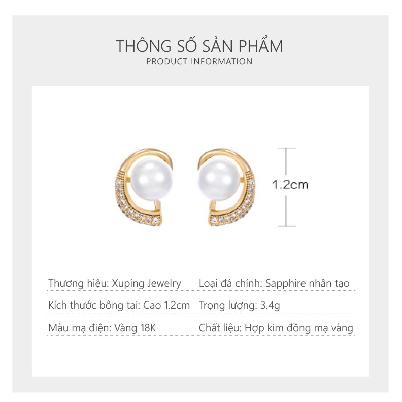 [Mã FAMAYFA2 giảm 10K đơn 50K] Bông Tai Nữ Mạ Vàng 18K, Thiết Kế Phong Cách Nhật Bản - XPBT74