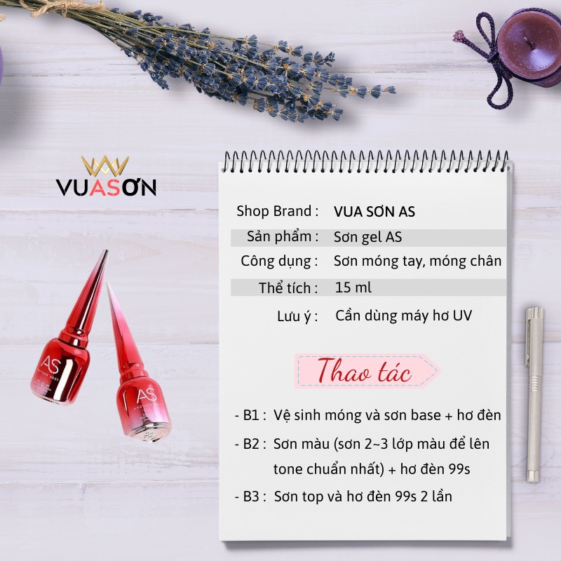 Sơn AS mẫu mới (Set B5)  | Chai đỏ