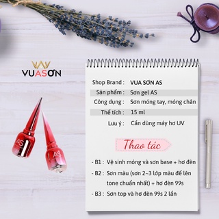 Sơn móng tay gel AS cao cấp mẫu mới tone đỏ đô VUA SƠN AS