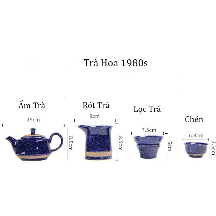 Bộ Ấm Trà Hoa Siêu Cao Cấp - kèm hộp quà tặng.