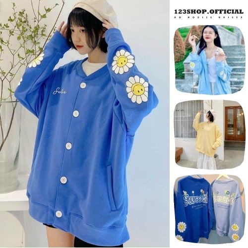 Áo Khoác Nỉ Cadigan SWEETIE 3 Màu 123SHOP