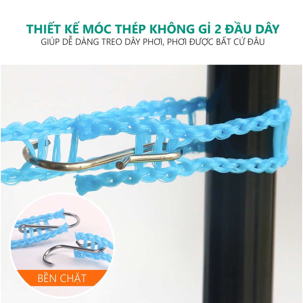 Dây Phơi Đồ, Dây Phơi Quần Áo Có Lỗ Móc, Tiện Lợi - Loại 5m