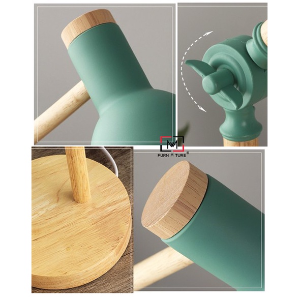 Đèn bàn gỗ macaron nhiều màu trang trí bàn học bắc âu thương hiệu MW FURNITURE