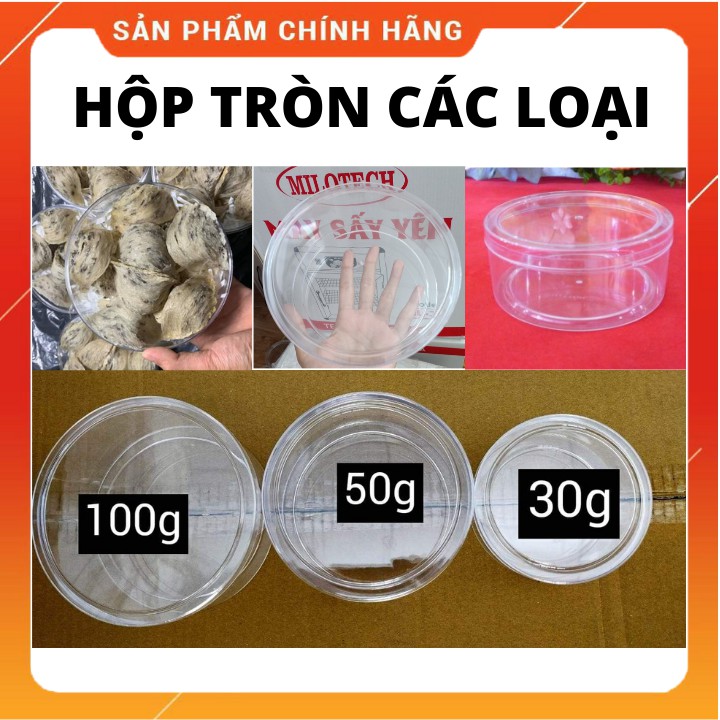 Hộp nhựa tròn đựng yến 30/50/100g