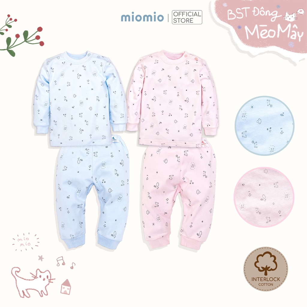 Bộ Quần Áo Sơ Sinh Thu Đông, Nút Vai MIOMIO - Cho Bé Trai, Bé Gái , Vải Interlock Cotton