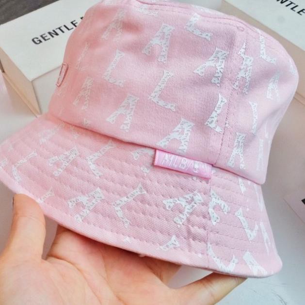Nón bucket, nón tai bèo thêu chữ LA hồng siêu xinh model 2021