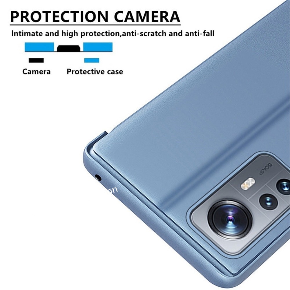 Bao Da Điện Thoại Nắp Gập Tráng Gương Trong Suốt Bảo Vệ Cho Xiaomi mi 12T 12 Lite Pro mi12 12Pro Xiaomi12