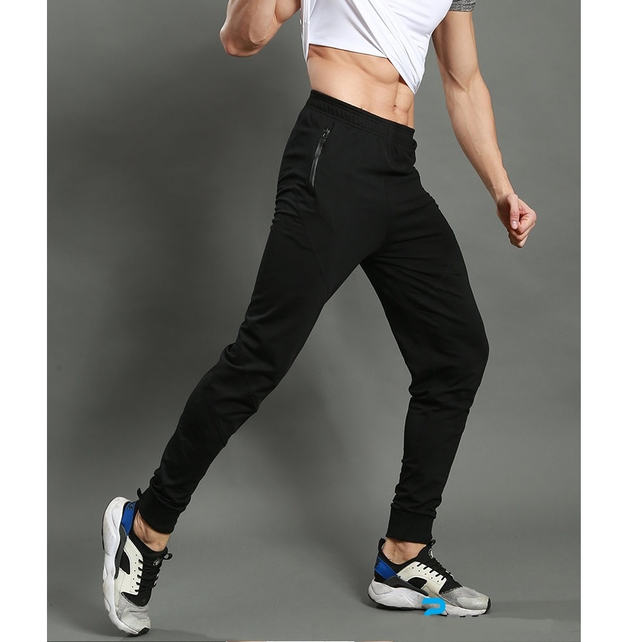 Quần jogger thể thao nam có big size, quần dài có khóa túi thun Poly phong cách mạnh mẽ năng động