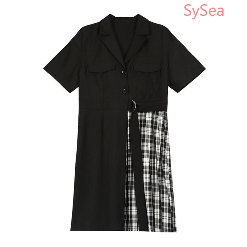Váy ngắn tay thiết kế bất đối xứng thời trang | BigBuy360 - bigbuy360.vn