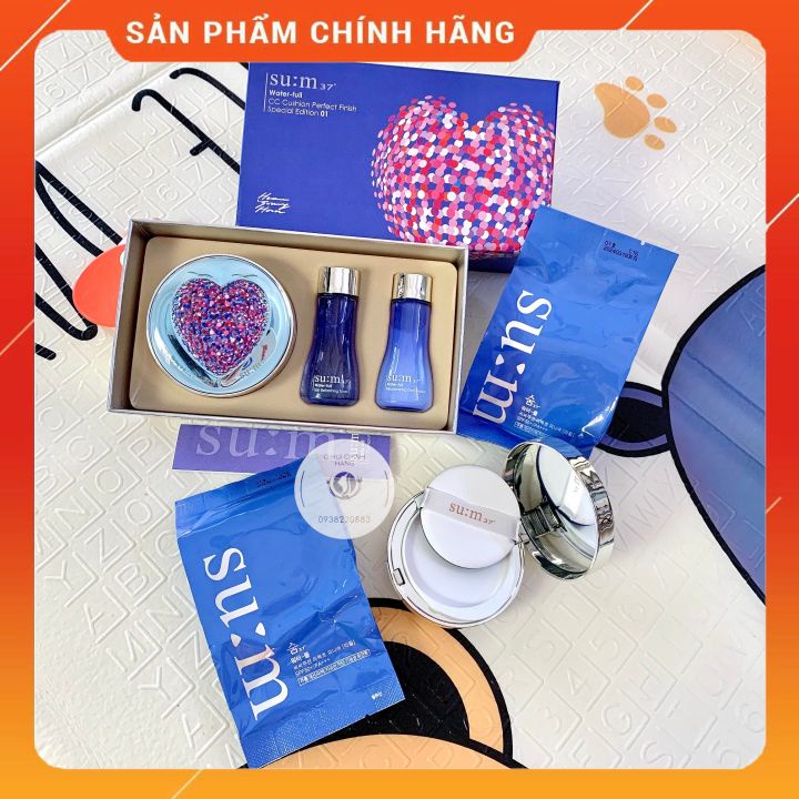 Set phấn nước sum xanh Su:m37 CC Cushion Perfect Finish Special Edition 01