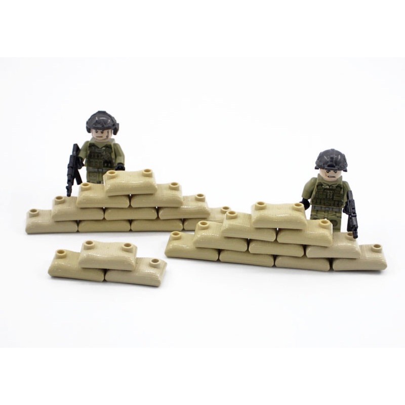 Đồ chơi lắp ráp swat army, mô hình lắp ghép quân sự - Combo 25 bao cát chiến đâu army No.356