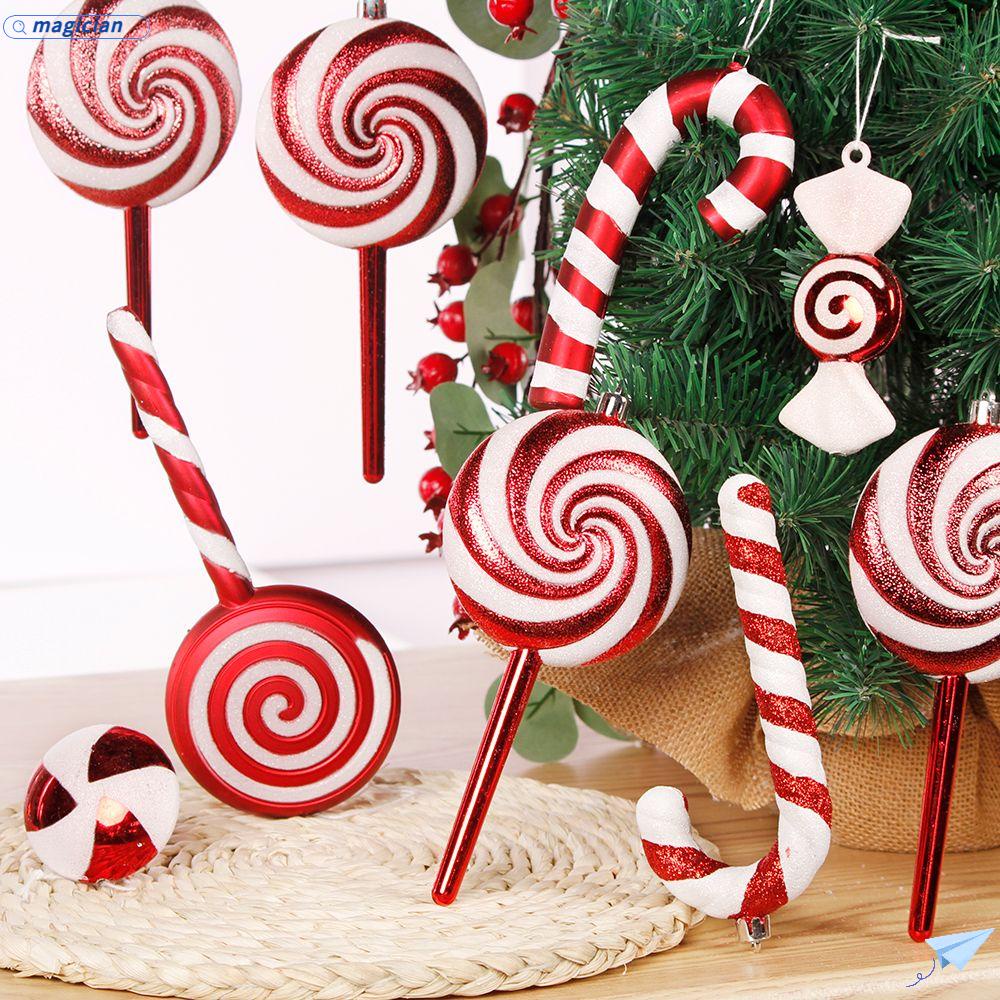 Set 4 Kẹo Giáng Sinh Bằng Nhựa Dùng Để Trang Trí Cây Thông Noel Tiện Dụng