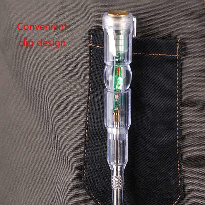 Bút Thử Điện Với Đèn LED Hai Màu Kèm Kẹp Tiện Dụng