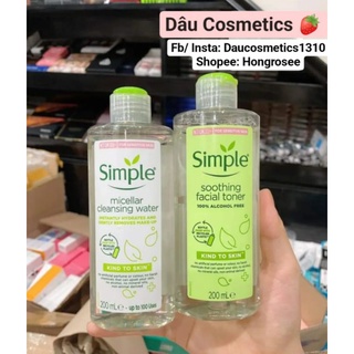 Nước hoa hồng Simple Kind To Skin Soothing Facial Toner 200ml