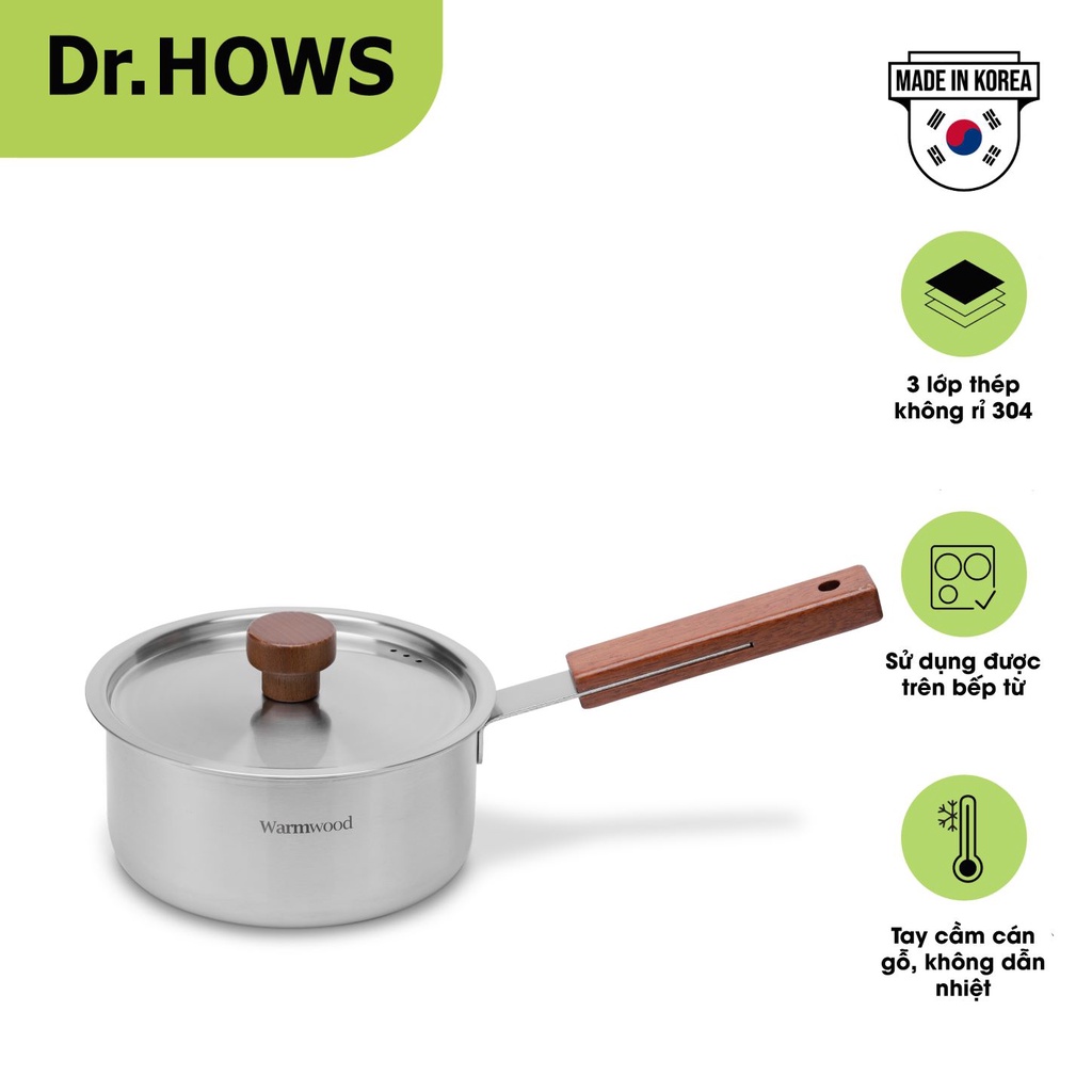 Quánh cán gỗ Dr.HOWS Warm Wood 16cm