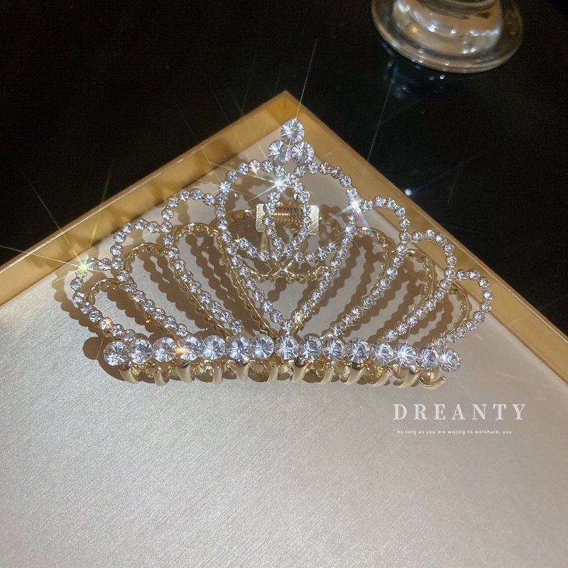 Kẹp Tóc Hình Vương Miện Đính Ngọc Trai Thời Trang Cho Nữ