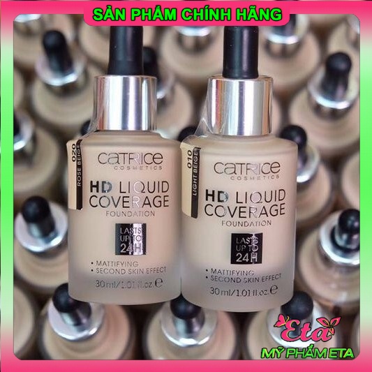 Kem nền CATRICE HD 24H LIQUID Coverage Foundation kiềm dầu trắng hồng tự nhiên