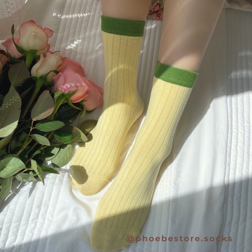 Tất cao cổ nữ tất cao cổ màu sắc kẹo ngọt phong cách Hàn Quốc