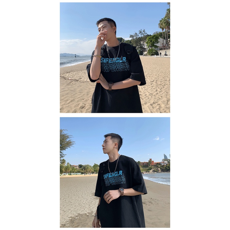 Áo Thun Nam Ngắn Tay Dáng Rộng Thời Trang Phong Cách Hàn Với 6 Màu Tùy Chọn