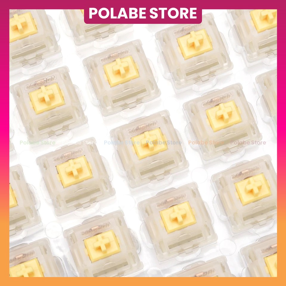 Gateron Cap Milky Yellow v2 linear Switch Công Tắc Bàn Phím Cơ Gat Cap Milky Yellow v2 Switch - Polabe Store