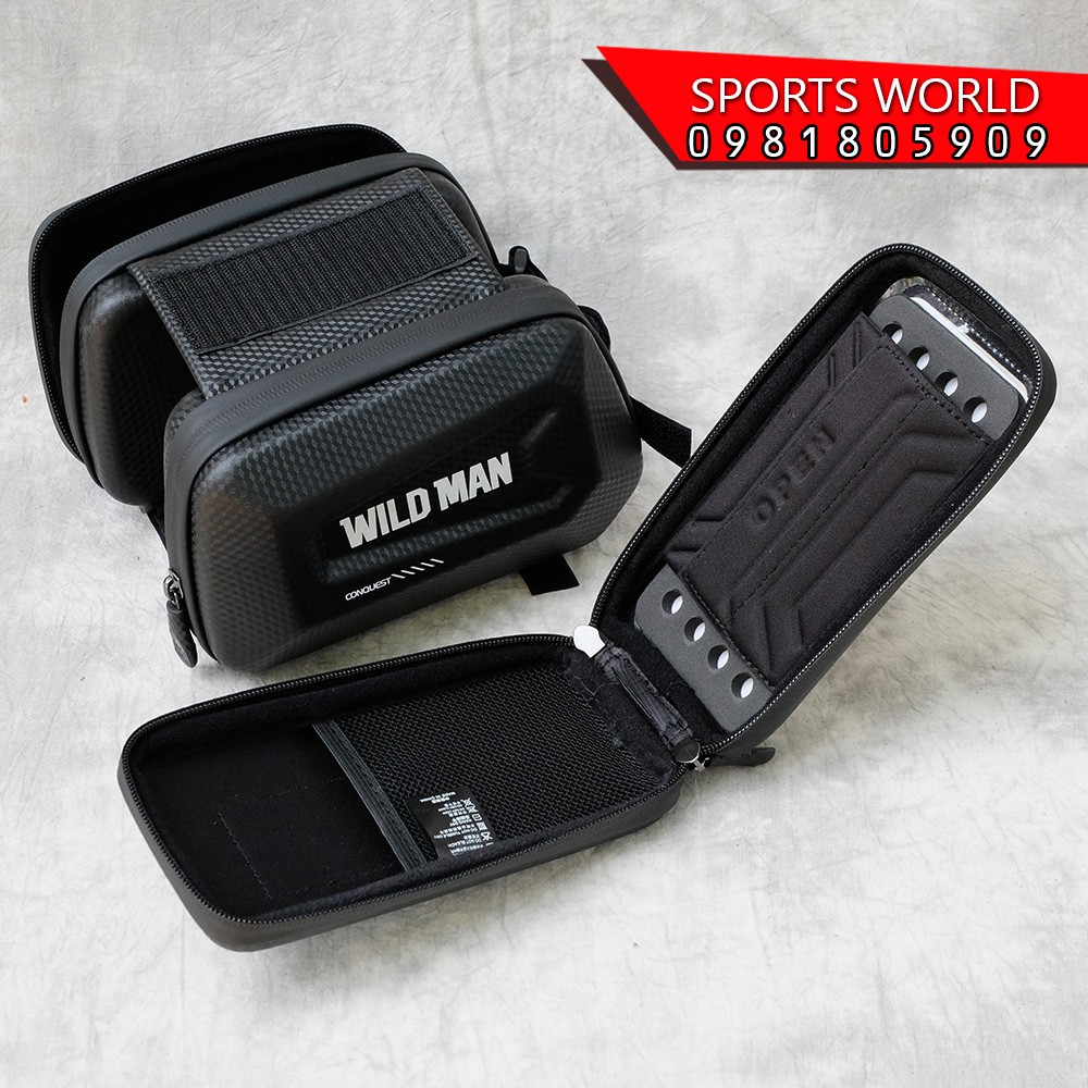 Túi xe đạp ES6 WILDMAN túi đôi treo sườn xe gắn phone cảm ứng, chống nước