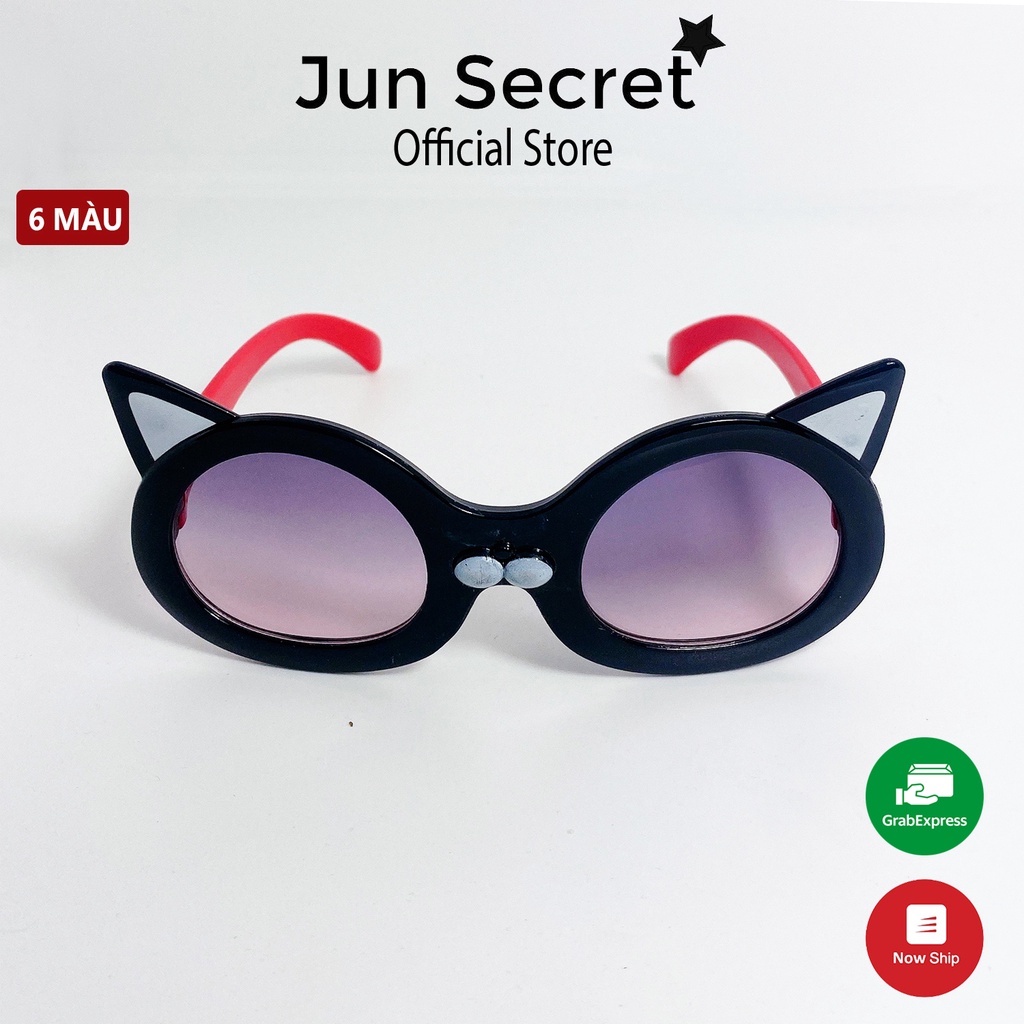 Kính mát trẻ em Jun Secret gọng nhựa kiểu kính độc lạ dễ thương dành cho bé trai và bé gái từ 1 đến 5 tuổi JS61011