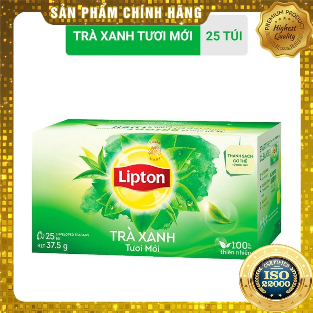 [ Yams Mart ] LIPTON Trà Xanh Tươi Mới  25GOIX1.5G