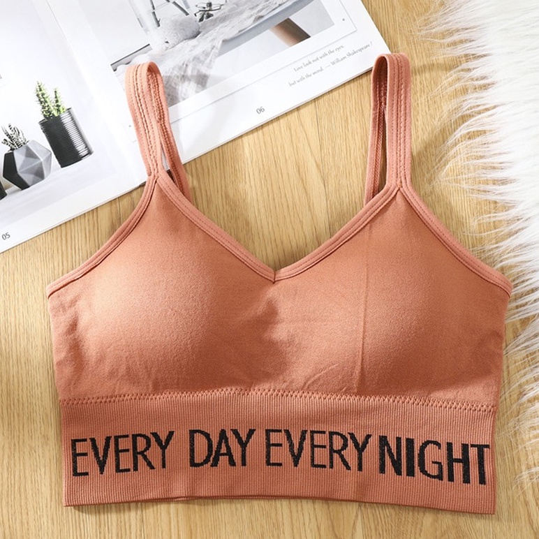 Áo Ngực Thể Thao Họa Tiết Viền Chữ Siêu Thấm Hút Co Giãn Tốt DAN L&amp;U 2113