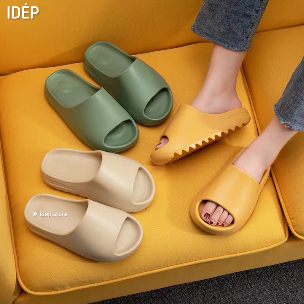 Dép bánh mì nữ quai ngang siêu nhẹ Slide cao 3cm đi mưa siêu bền (Form nhỏ) iDÉP- DL029