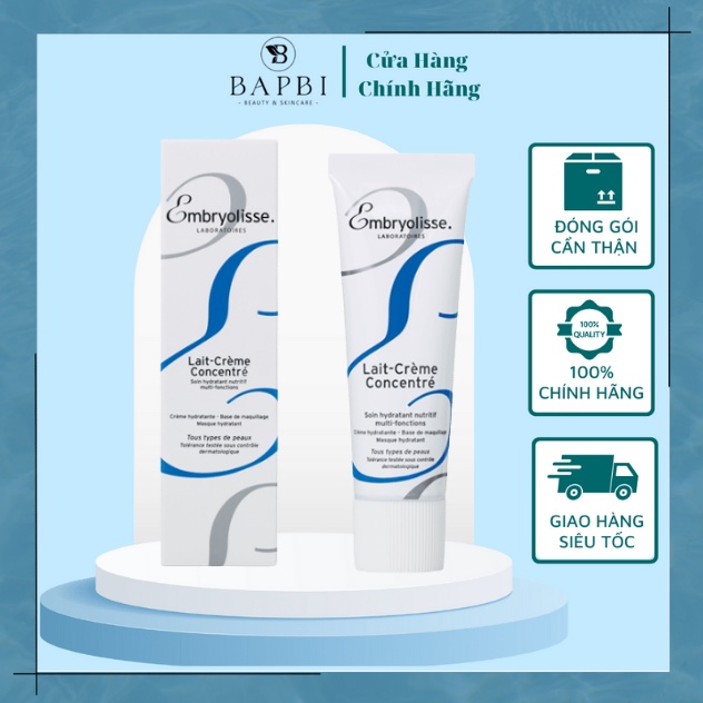 Kem Dưỡng Ẩm Embryolisse Lait Creme Concentre H ỗ Tr ợ Ph ục Hồ i Da 30ml