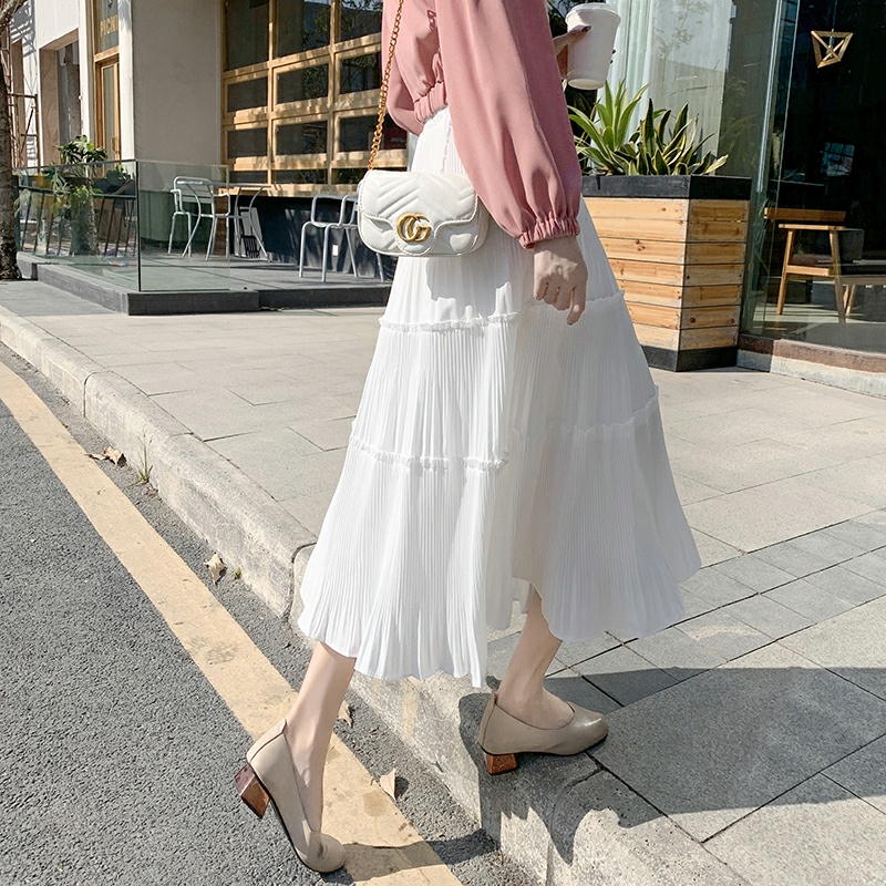 Chân váy dài dập ly, chân váy midi kiểu dáng ulzzang thời trang Hàn Quốc Fmstyle Saigon 21CV01KP1404 | BigBuy360 - bigbuy360.vn