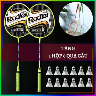 VỢT CẦU LÔNG RODLER HỢP KIM NHÔM- Tặng 1 hộp 6 quả cầu xịn- Khung siêu bền, dây vợt căng [Bộ 2 chiếc]