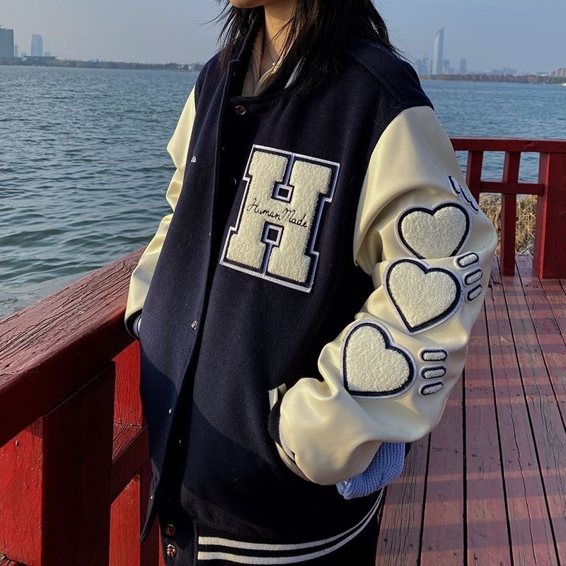 Áo Khoác Varsity Nam Nữ Nỉ da siêu cá tính