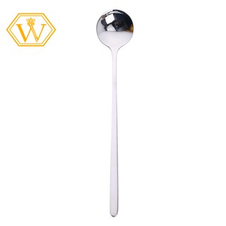 【W】1 Pcs/Set Coffee Scoop 304 Stainless Steel Coffee Spoon Silver L